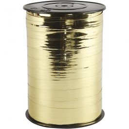 Curling Ribbon, metallic gold, W: 10 mm, glossy, 250 m/ 1 roll [HOB-20220]