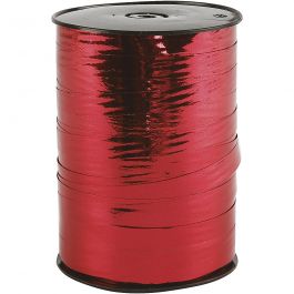 Curling Ribbon, metallic red, W: 10 mm, glossy, 250 m/ 1 roll [HOB-20223]