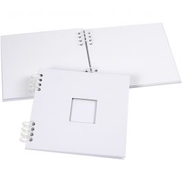 Spiral Bound Scrapbook, white, size 20x20 cm, 250 g, 1 pc [HOB-20445]