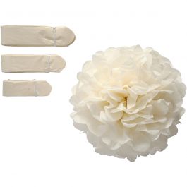 Tissue Pompons, off-white, D 20+24+30 cm, 16 g, 3 pc/ 1 pack [HOB-20472]