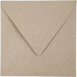 Recycled envelope, natural, envelope size 16x16 cm, 120 g, 50 pc/ 1 pack [HOB-20524]