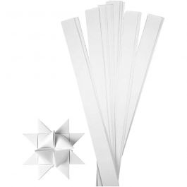 Paper Star Strips, white, L: 73 cm, D 11,5 cm, W: 25 mm, 100 strips/ 1 pack [HOB-20717]