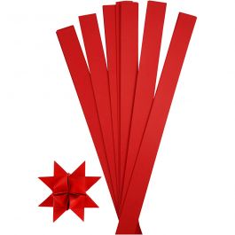 Paper Star Strips, red, L: 73 cm, D 11,5 cm, W: 25 mm, 100 strips/ 1 pack [HOB-20718]