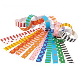 Paper Chains, Pattern, L: 16 cm, W: 15 mm, 2400 pc/ 1 pack [HOB-20783]
