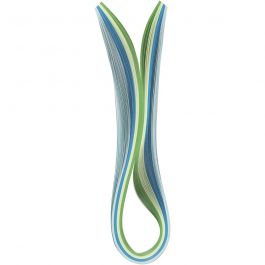 Quilling Paper Strips, blue, green, lime green, turquoise, L: 78 cm, W: 5 mm, 120 g, 100 pc/ 1 pack [HOB-20796]