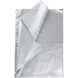 Tissue paper, silver, 50x70 cm, 14 g, 25 sheet/ 1 pack [HOB-20816]
