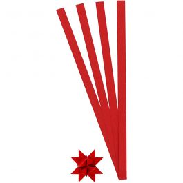 Paper Star Strips, red, L: 45 cm, D 4,5 cm, W: 10 mm, 100 strips/ 1 pack [HOB-209320]