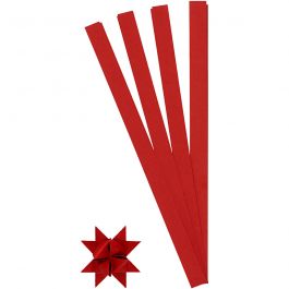 Paper Star Strips, red, L: 45 cm, D 6,5 cm, W: 15 mm, 100 strips/ 1 pack [HOB-209340]