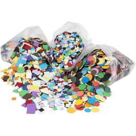 Card Mosaics, assorted colours, size 10+15+20 mm, 8x180 g/ 1 pack [HOB-21015]