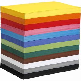 Coloured Card, assorted colours, A4, 210x297 mm, 180 g, 1200 ass sheets/ 1 pack [HOB-21427]