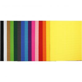 Corrugated Card, assorted colours, 50x70 cm, 80 g, 15 sheet/ 1 pack [HOB-21926]