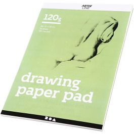 Drawing Paper Pad, white, A4, 210x297 mm, 120 g, 30 sheet/ 1 pc [HOB-22104]