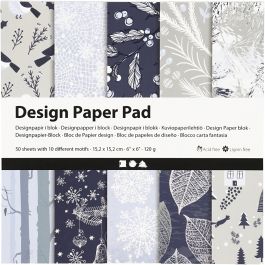 Design Paper Pad, blue, grey, 15,2x15,2 cm, 120 g, 50 sheet/ 1 pack [HOB-225906]