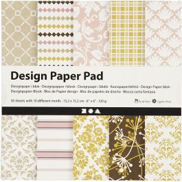 Design Paper Pad, green, rose, 15,2x15,2 cm, 120 g, 50 sheet/ 1 pack [HOB-225911]