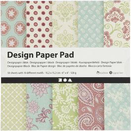 Design Paper Pad, mint green, purple, 15,2x15,2 cm, 120 g, 50 sheet/ 1 pack [HOB-225912]
