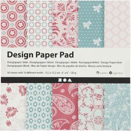 Design Paper Pad, rose, 15,2x15,2 cm, 120 g, 50 sheet/ 1 pack [HOB-225913]