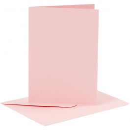 Cards and envelopes, rose, card size 10,5x15 cm, envelope size 11,5x16,5 cm, 110+220 g, 6 set/ 1 pack [HOB-23016]
