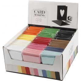 Cards and Envelopes, assorted colours, card size 10,5x15 cm, envelope size 11,5x16,5 cm, 12x10 pack/ 1 pack [HOB-23022]