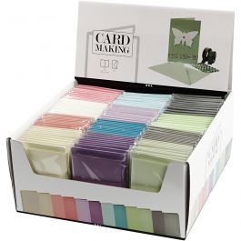 Cards and Envelopes, assorted colours, card size 10,5x15 cm, envelope size 11,5x16,5 cm, 120+210 g, 12x10 pack/ 1 pack [HOB-23037]