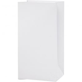 Paper Bag, white, H: 17 cm, size 6x9 cm, 80 g, 10 pc/ 1 pack [HOB-23152]