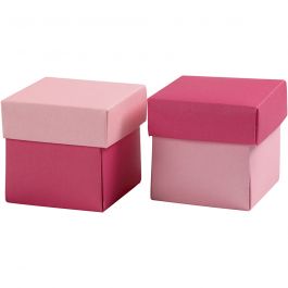 Folding box, rose/pink, size 5,5x5,5 cm, 250 g, 10 pc/ 1 pack [HOB-233009]
