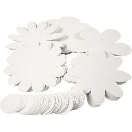 Flowers, white, D 20 cm, 400 g, 5x20 pc/ 1 pack [HOB-23313]
