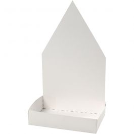 Figure Shaped Cress Trays, white, house, H: 20 cm, 6 set/ 1 pack [HOB-23323]