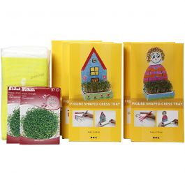 Figure Shaped Cress Trays, white, H: 20 cm, 30 set/ 1 pack [HOB-23324]