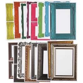 Frames, assorted colours, size 26,2x18,5 cm, 64 ass sheets/ 1 pack [HOB-23329]
