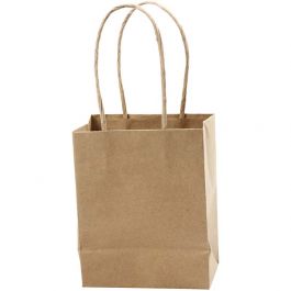 Paper Bag, brown, H: 17 cm, W: 12x7 cm, 125 g, 10 pc/ 1 pack [HOB-23371]