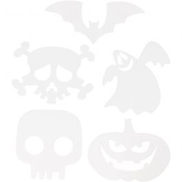 Halloween Motifs, white, size 25x17 cm, 230 g, 16 pc/ 1 pack [HOB-234610]