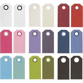 Manila tags, assorted colours, size 6x3 cm, 250 g, 30x10 pc/ 1 pack [HOB-234999]