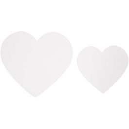 Hearts, white, size 6+8,5 cm, 240 g, 50 pc/ 1 pack [HOB-23852]