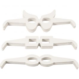 Novelty Glasses, white, H: 4,5-10 cm, L: 32 cm, 230 g, 160 pc/ 1 pack [HOB-23869]