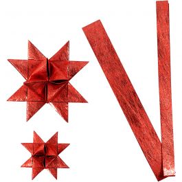 Paper star strips, red, L: 44+78 cm, D 6,5+11,5 cm, W: 15+25 mm, 32 strips/ 1 pack [HOB-24392]