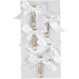 Metal Paperclips, white, size 40x70 mm, 5 pc/ 1 pack [HOB-247101]