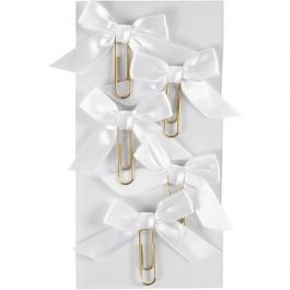 Metal Paperclips, white, size 40x70 mm, 5 pc/ 1 pack [HOB-247111]