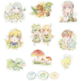 Masking tape stickers, small girls, size 20-50 mm, 30 pc/ 1 pack [HOB-24752]