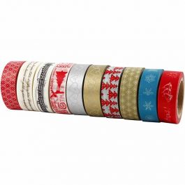 Washi Tape, christmas, W: 15 mm, 10x10 m/ 1 pack [HOB-25194]