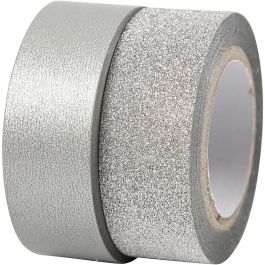 Design Tape, silver, W: 15 mm, 2 roll/ 1 pack [HOB-25221]