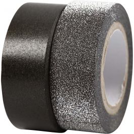 Design Tape, black, W: 15 mm, 2 roll/ 1 pack [HOB-25223]