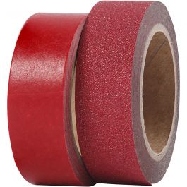 Design Tape, red, W: 15 mm, 2 roll/ 1 pack [HOB-25232]