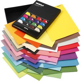 Color Bar Paper, assorted colours, A4, 210x297 mm, 100 g, 16x10 sheet/ 1 pack [HOB-25337]