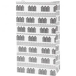 Paper Bag, black, white, H: 21 cm, size 6x12 cm, 80 g, 10 pc/ 1 pack [HOB-25363]