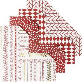 Origami Paper, red,  10x10 cm, 80 g, 40 sheet/ 1 pack [HOB-25370]