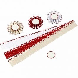 Paper Rosettes, D 8 cm, 160 g, 6 pc/ 1 pack [HOB-25679]