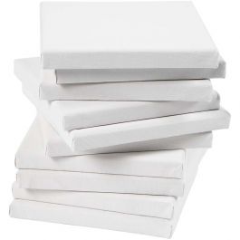 Stretched Canvas, white, D: 1,6 cm, size 15x15 cm, 280 g, 80 pc/ 1 pack [HOB-25744]