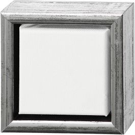 ArtistLine Canvas with frame, antique silver, white, D: 3 cm, size 14x14 cm, 1 pc [HOB-257500]