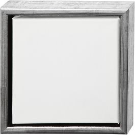 ArtistLine Canvas with frame, antique silver, white, D: 3 cm, size 24x24 cm, 360 g, 1 pc [HOB-257520]
