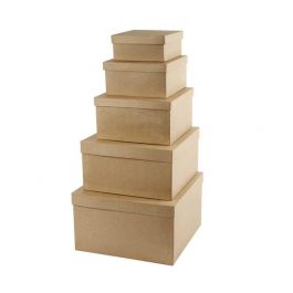Square Hat Boxes, 5 pc/ 1 pack [HOB-26465]